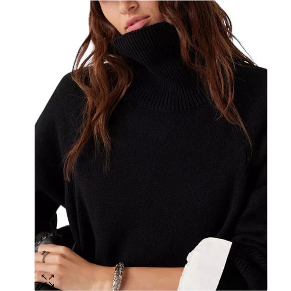 Ba&sh Medee Turtleneck Sweater Dress in Black (M/2) - Picture 3 of 13